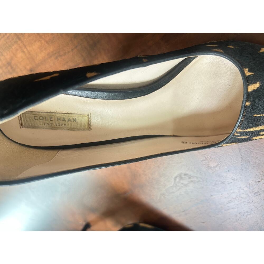Cole Haan Bradshaw Calf Hair Pointed Toe Pumps Black/Tan 6B - Picture 6 of 8